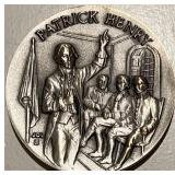 1.15 Oz. Pure Silver Medal - Patrick Henry