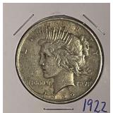 US 1922 Silver PEACE $1