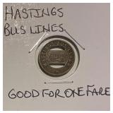 Hastings Bus Lines Good For One Fare Token