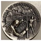 1.18 Oz. Pure Silver Medal - Battle Concord Bridge