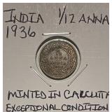 India 1936 1/2 Anna