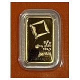 2.5 gr. Pure GOLD Bar Serial #AA336474