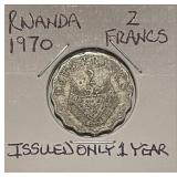 Rwanda 1970 2 Francs