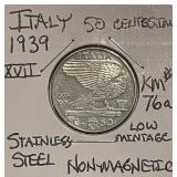 Italy 1939 XVII 50 Centesimi - Low Mintage