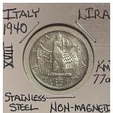 Italy 1940 XVIII Lira - really nice condition