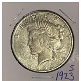US 1923S Silver PEACE $1 San Francisco