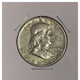 US 1959D Silver Franklin Half Dollar