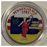 US 1999P Colorzed State Quarter - Pennsylvania