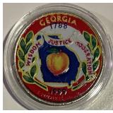 US 1999P Colorzed State Quarter - Georgia