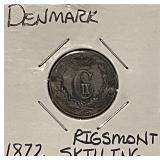 1872 Denmark Skilling Very nice