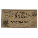 1864 NC 25 Cents Bearer Note