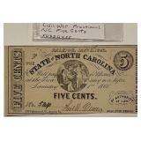 1863 NC 5 Cents Bearer Note