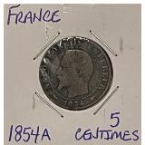 1854A France 5 Centimes - Paris Mint