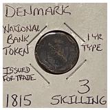 1815 Denmark 3 Skilling damaged