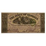 1864 Georgia 20 Dollars Bearer Note