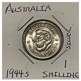 Silver 1944S Australia Shilling