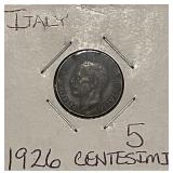 Italy 1926 5 Centesimi