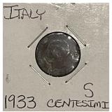 Italy 1933 5 Centesimi - damaged