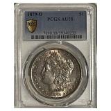 Cert AU58 1879O Silver Morgan Dollar