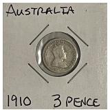 Silver 1910 Australia 3 Pence