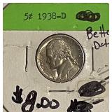 1938D Jefferson Nickel really nice