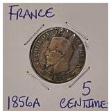 1856A France 5 Centimes - Paris