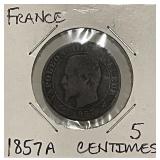 1857A France 5 Centimes - Paris