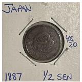 1887 Japan 1/2 Sen