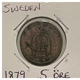 1879 Sweden 5 Ore