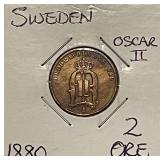 1880 Sweden 2 Ore