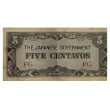 Philippines 1942 5 Centavos Note
