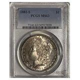 Cert MS63 1882S Silver Morgan Dollar