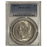Cert AU55 1883O Silver Morgan Dollar