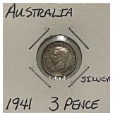 Silver 1941 Australia 3 Pence