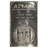 Troy Oz. .999 Silver Art Bar