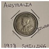 Silver 1928 Australia Shilling