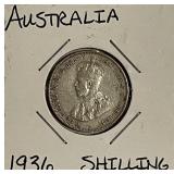 Silver 1936 Australia Shilling