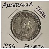 Silver 1936 Australia Florin