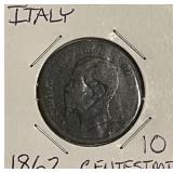 1862 (Paris mint) 10 Centesimi