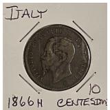 1866H Italy 10 Centesimi