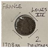 1708BB France 2 Deniers - Strasbourg