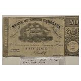 1862 NC 50 Cents Bearer Note