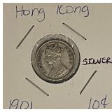 Silver 1901 Hong Kong 10 Cents
