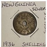 Silver 1936 New Guinea Shilling
