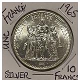 Silver 1965 France 10 Francs