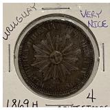 1869H Uruguay 4 Centesimos