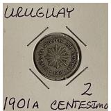 1901A Uruguay 2 Centesimos