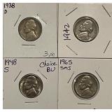 (4) 1938D,42,48S & 1965 SMS 5c