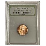 Cert. BU 2001 Lincoln Cent