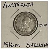 Silver 1916M Australia Shilling